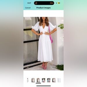 White mid length women’s dress